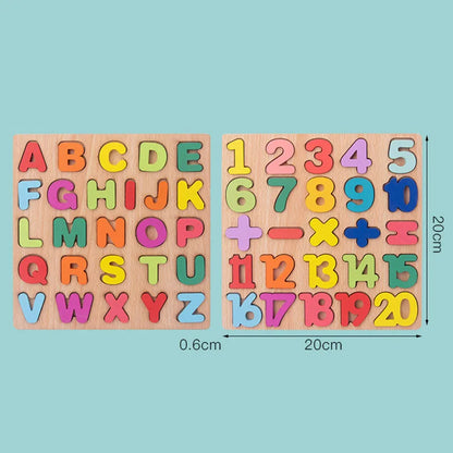Juguetes Montessori de madera para niños de 1, 2 y 3 años, juegos de combinación de formas de números y alfabetos, juguetes educativos tempranos para niños.