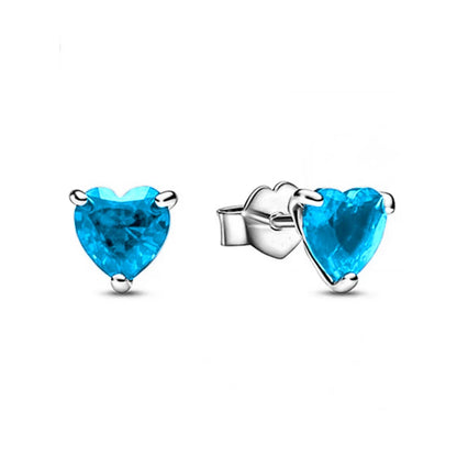 New S925 Silver Colored Zircon Necklace Earrings Suitable for Valentine's Day, Mother's Day, Anniversary Gift DIY Charm Jewelry