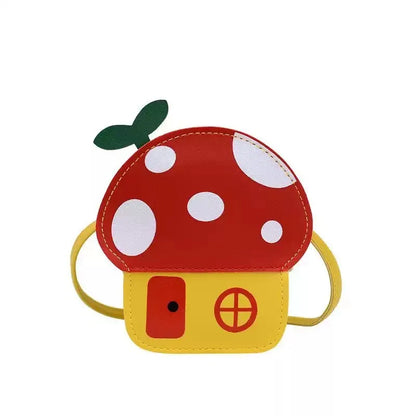 Bolso de hombro cruzado para niños con diseño de hongo, cartera para niños, estilo coreano, bolso de mano informal, de 1 a 8 unidades