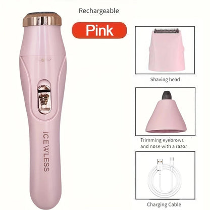 Afeitadora multifuncional 3 en 1, carga USB, dispositivo de depilación para axilas, perfilador de cejas doméstico para mujer, recortador de vello de nariz