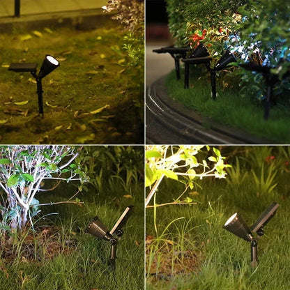9 LEDs Solar Spotlights, Outdoor IP65 Waterproof, Spot Lights, Brightness Adjustable for Garden Backyard Driveway Patio Decor