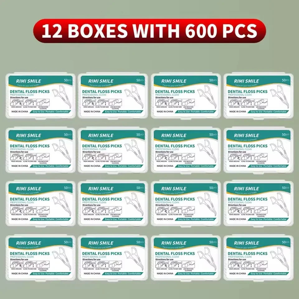 1/3/6/20 Boxes Disposable Plastic Toothpick Dental Floss High-Tension Smooth Dental Floss Stick Portable Dental Floss Box