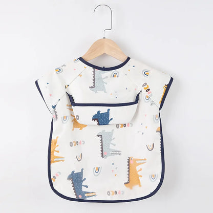 Baby Smock Bibs Waterproof Long Sleeve Eating Feeding Art Apron Newborn Toddler Burp Cloths Fit 0-3 Years Dropshipping