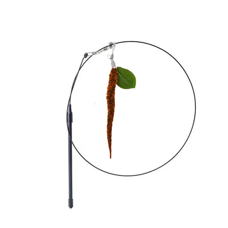 Caterpillar Cat Toy Set, Cat Feather Teaser Wand Toy for Kitten, Cat Dog Plush Worms Interactive Training Playing Stick Pet Toy