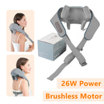 Foreverlily 26W Brushless Motor Neck and Shoulder Massager, Wireless Shoulder and Back Kneading Massage Shawl, Neck Masajeador