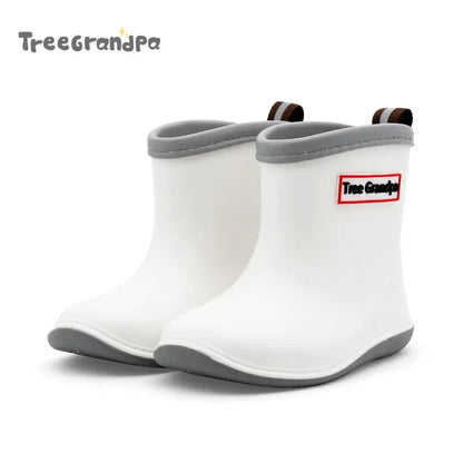 Kids Rain Boots Girls Boys Rainboots Anti-Slip Children Baby Rain Shoes PVC Waterproof Mid-Calf Water Shoes Soft Rubber