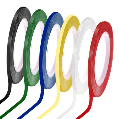 6 Rolls 216.5 Feet Whiteboard Tape Thin White Board Marking Tape Lines Pinstripe Dry Erase Art Tape Graphic Chart Grid 1/8 Inch
