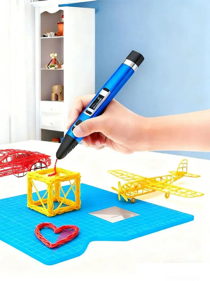 3D Printing Pen Silicone Design Mat with 2 Finger Protectors Template Drawing Tools Silicone Pad Drawing Tools for Kids Adults