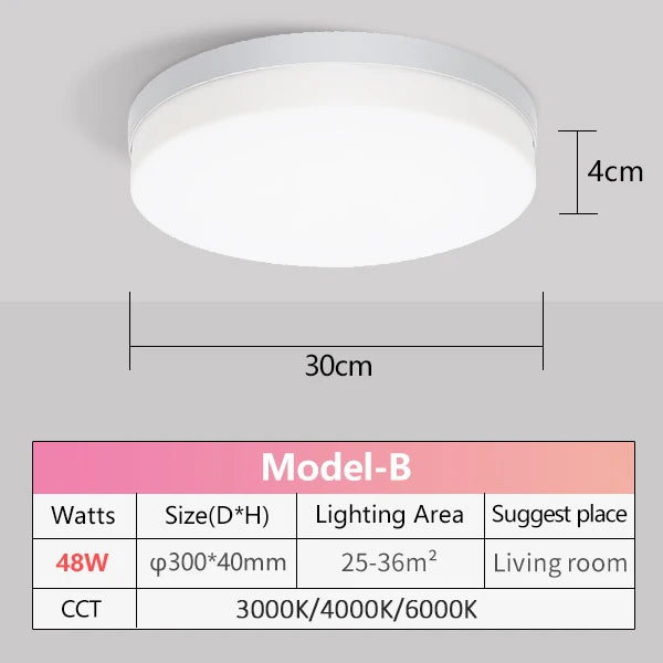 Ultra Thin LED Ceiling Lamp 48W 36W 24W 18W 9W 6W Modern Panel Light for Living Room Bedroom Natural Light Surface Mount Fixture