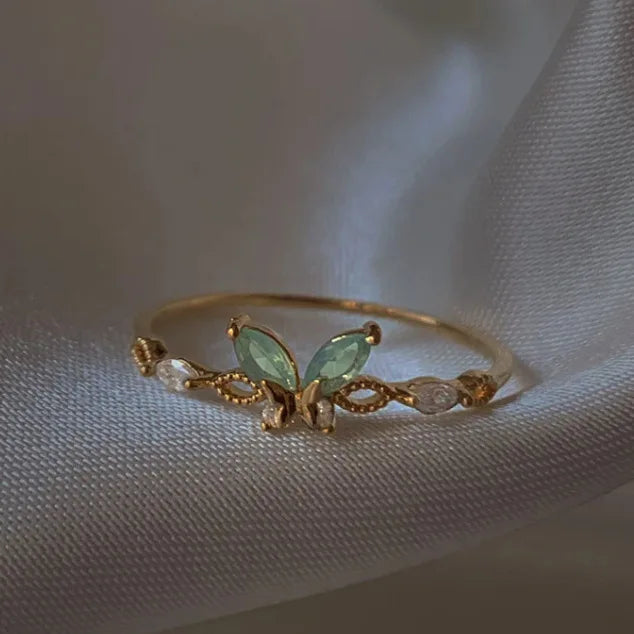 New Cute Colorful Zircon Flower Ring For Women Girl, Fashion Vintage Zircon Adjustable Rings, Jewelry Gift