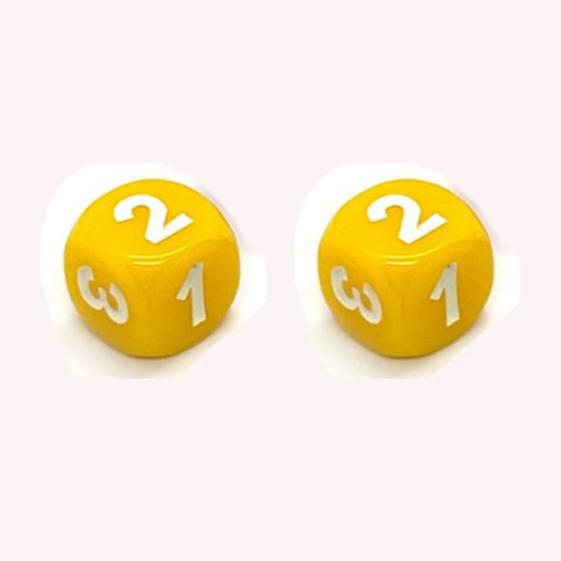 10Pieces Number 1 2 3 123 D6 14mm Acrylic Dice 6-sides Dices For Board Game Cubes 6 Colors learning game accessories