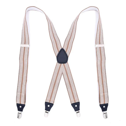 35/25/20mm Wide Men's Suspenders High Elastic Adjustable 4 Strong Clips Heavy Duty X-Back Trousers Braces