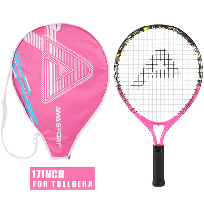 Tennis Rackets for Kids Toddlers 17'' with Cover Bag for Girl and Boy Tennis Racquet, AMASPORT