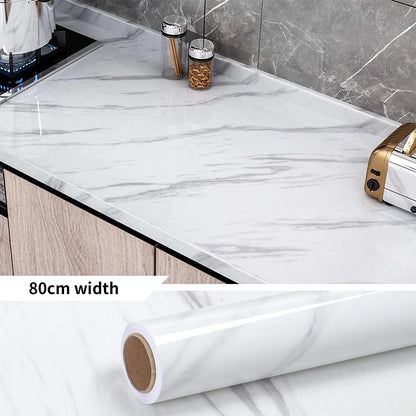 80cm Width Marble For Walls In Rolls, Vinyl Self Adhesive Waterproof Wallpaper Contact Paper, Wall Stickers Film, Kitchen Home Deco