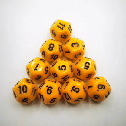D12 12 Faces DND Dice Transparent Acrylic 12 Side Dice Set Polyhedral TRPG, Mtg, Rpg, Dice for DND or COC Game, 10PCs per Set