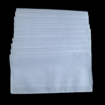 10pcs, 100% Cotton White Handkerchiefs Square, Super Soft Washable Hanky, Chest Towel, Pocket Square Hanky, DIY Accessories, 28x28cm