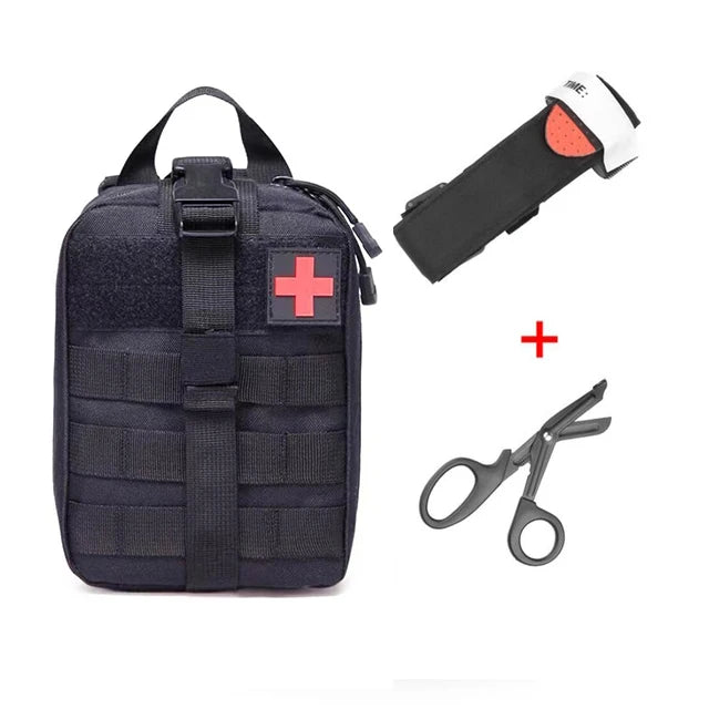 First Aid Kit Tourniquet Molle Survival Set Pouch Nursing Holder Scissors Bag Outdoor Equipment