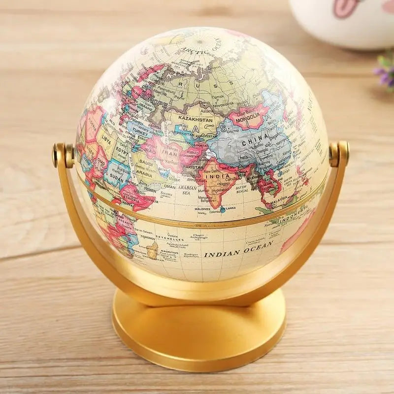 1Pc Retro Globe 360 Rotating Earth World Ocean Map Ball Antique Desktop Geography Learning Education Home School Decoration New