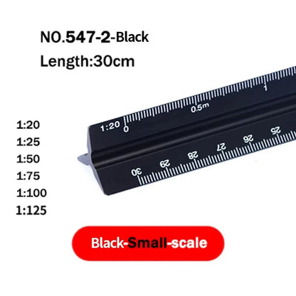 30cm Triangular Scale Ruler 1:20-1:500 Metal Plastic Straight Ruler Metric Architect Engineer Accurate Drafting Measure Tool