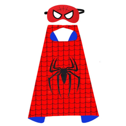 3-12Y Kids Superhero Cosplay Capes Kids Cartoon Bracelet Toys Movie Characters Costume Halloween Christmas Party Dress Up Gift