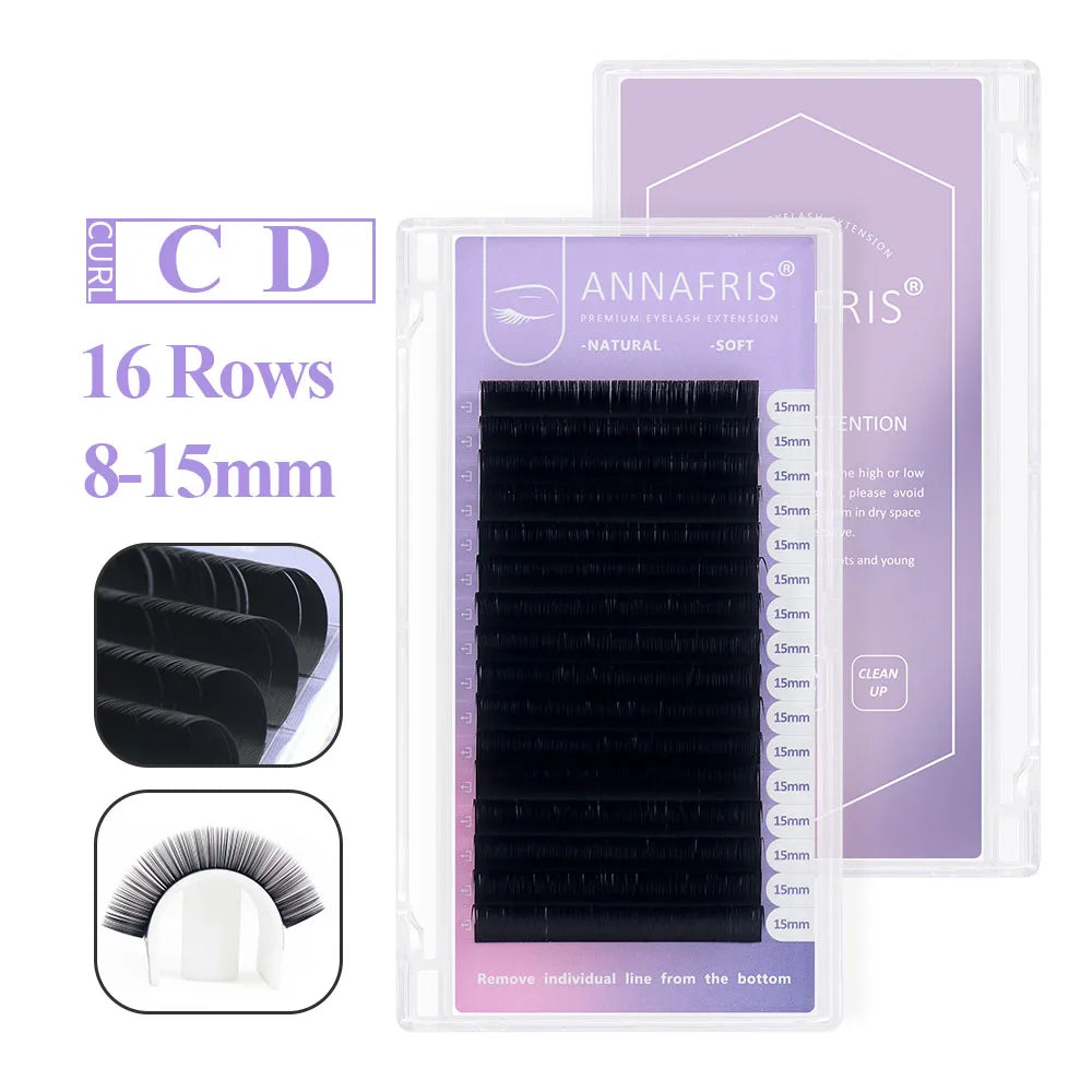 GLAMLASH Colored Lashes Lake Blue/Lavender/Cinnamon/Dark Green/Matcha Grey Individual Natural False Colorful Eyelash Extension