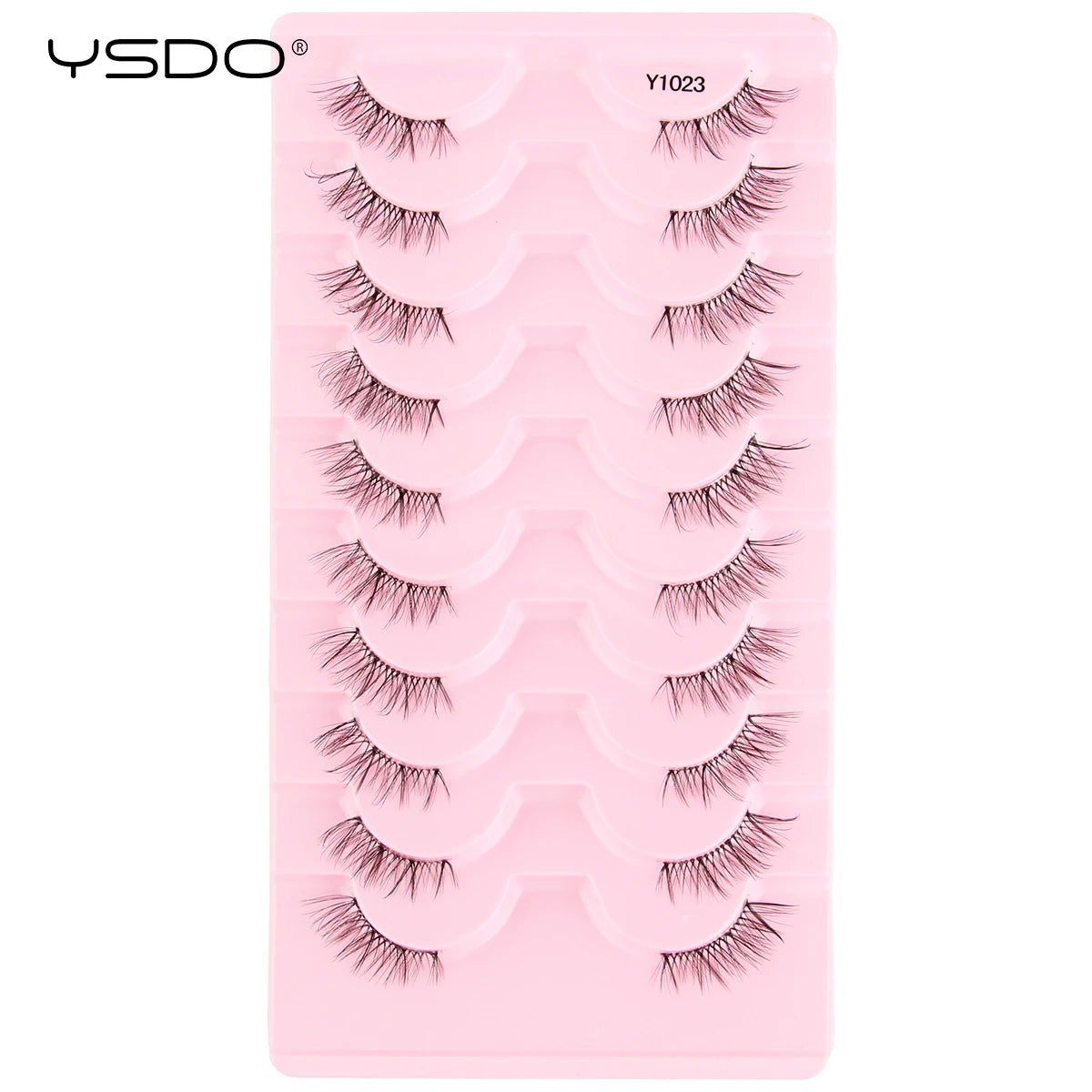 YSDO 5/10 Pairs Half Lashes Cat Eyelashes Soft Natural Clear Band False Lashes Natural Wispy Faux 3d Mink Eyelashes Makeup Tools