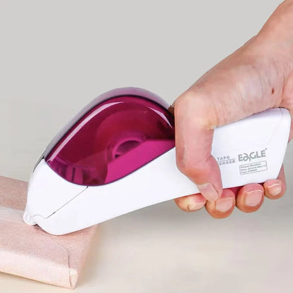 Dispensador automático de cinta de 1 unidad, diseño de una sola mano, viene con 1 rollo de cinta de 0,75 pulgadas para envolver cajas de regalo navideñas.