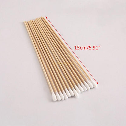 100/200Pcs, Swabs, 6'' Long Wood Handle Sturdy Cotton Applicator, Swab Q-tip, Natural Cotton Swabs