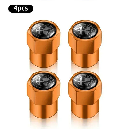 4Pcs Metal Car Wheel Tire Air Valve Caps Stem Covers For Alfa Romeo Mito Brera 147 Giulietta 159 156 Stelvio Sportiva Giulia