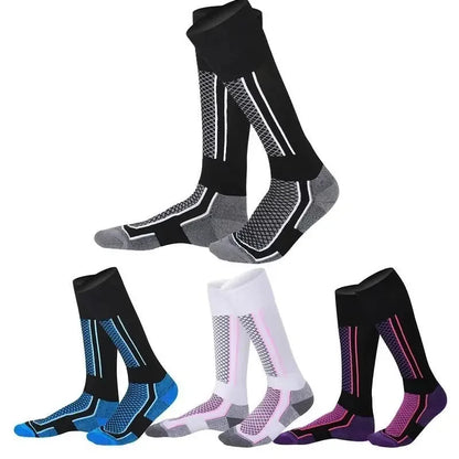 1Pair Winter Warm Thickening Ski Stockings Hiking Socks For Women Men Children Outdoor Anti-Cold High Sports Stockings