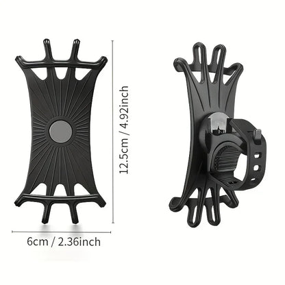 VIKEFON 360 Rotatable Mobile Phone Bicycle Holder Bike Safe Bracket Silicone Support Silicone Pull Type For All Phone Stand