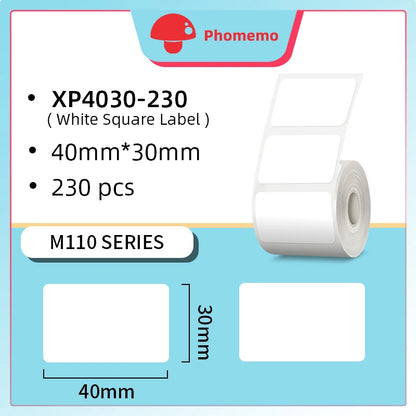 Phomemo M110 Thermal Wireless Label Printer Portable Bluetooth Sticker Mini Printer Barcode Label Maker Price Tag Printers DIY