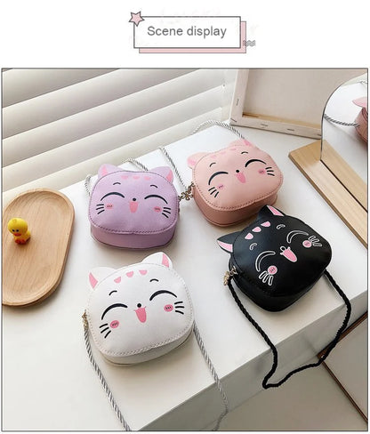 Cartoon Kids Bag, Fashion Cute Cat Crossbody Bag, Coin Wallet Lovely Hand Bags for Boys and Girls, Mini Shoulder Bags