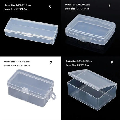 Various Shapes Plastic Transparent Storage Box, Small Items Sundries Organizer Case, Jewelry Earrings Rings Beads Container Tools