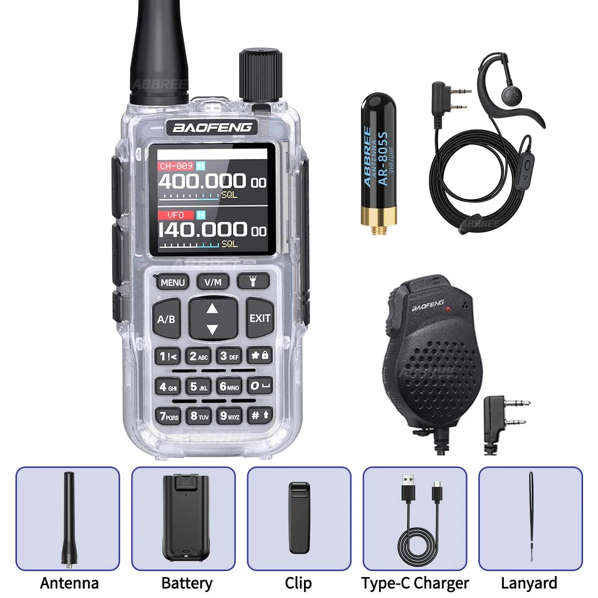 BAOFENG MINI 5 Walkie Talkie Batería 2200mAh Programación Bluetooth por APP Doble PTT Largo Alcance Nuevo Modelo UV-5R MINI Radioaficionado
