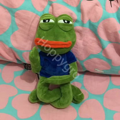 45cm Sad Frog Plush Toy Soft Stuffed Pillow Magic Expression Pepe The Sad Frog Animal Plush Doll Birthday Gifts for Kids Girl