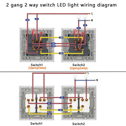novski Crystal Tempered Glass Panel 1 Gang 1way, 1 Gang 2way, 2 Gang 1way, 2 Gang 2way, Wall Switch with LED Indicator 16A 250V