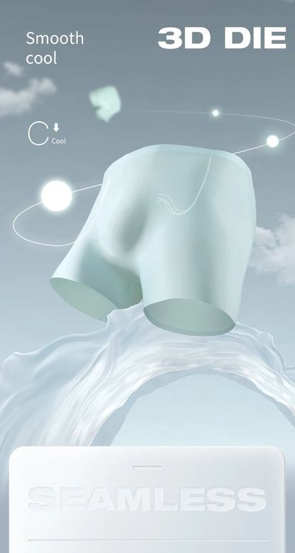 Men's Underwear, Men's 3D Stamping Ice Silk Boxers, Seamless Thin Boxers, Lengthened Sports Summer Shorts