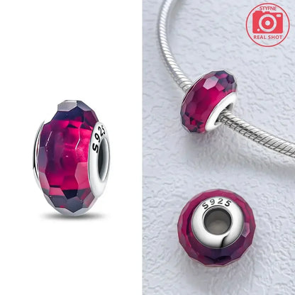 Silver 925 Colorful Flower Series Murano Glass Beads Charm Fit Original Bracelet Murano Glass DIY for Women Jewelry Gift