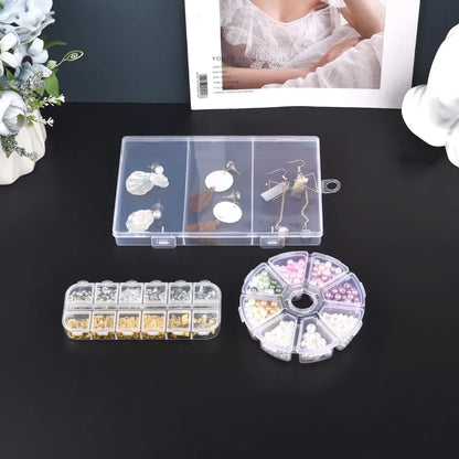 Plastic Transparent Storage Box Jewelry Beads Container Jewelry Tools Accessories Box Small Items Sundries Organizer Case