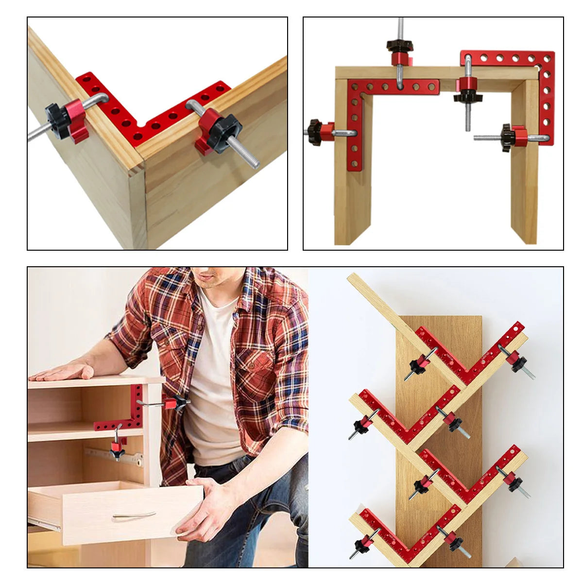 120/140mm Right Angle Fixing Clip 90 Degree L-shaped Auxiliary Fixture Positioning Panel Fixing Clamp Woodworking Clamping Tool