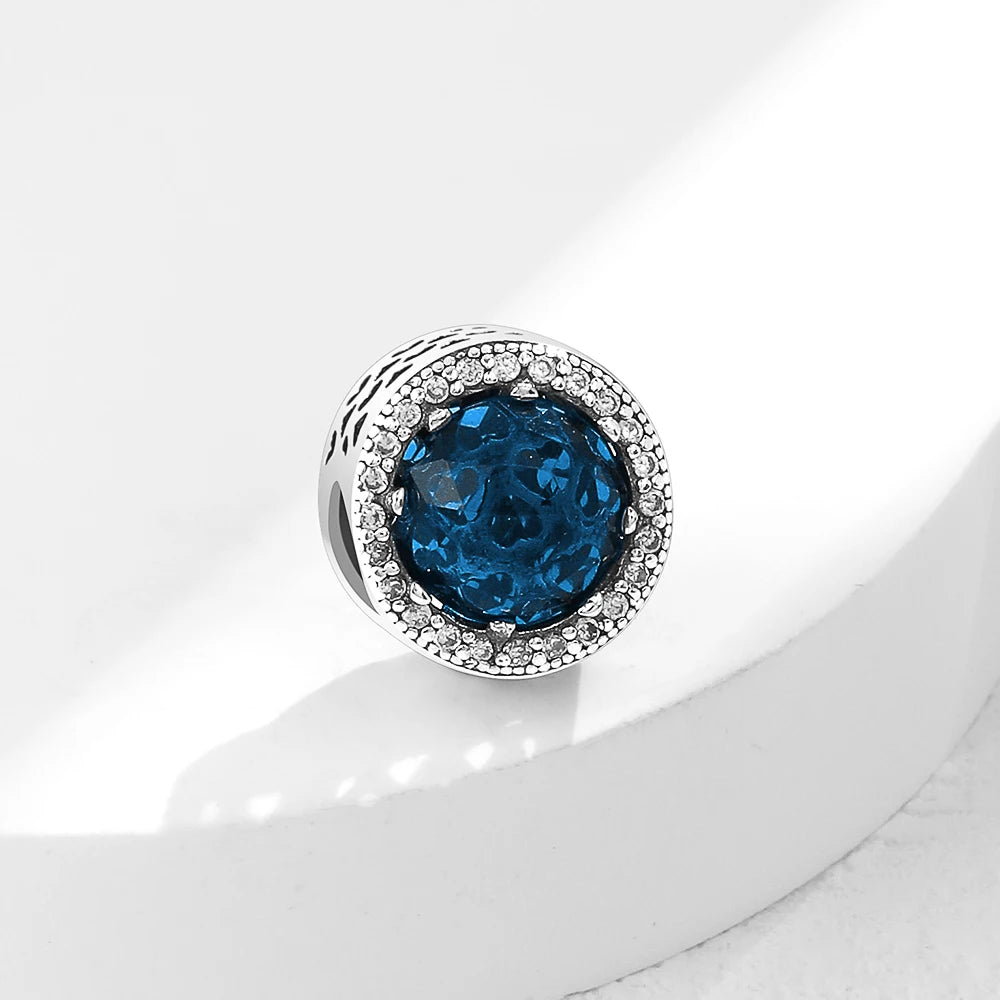 Nuevo colgante de plata 925 compatible con pulsera original, joyas para mujer, serie azul, colgante de pulpo, delfín, búho, camaleón