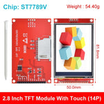 TZT 240x320 2.8" SPI TFT LCD Touch Panel Serial Port Module ILI9341 / ST7789V 2.8 Inch SPI Serial Display With/Without Touch