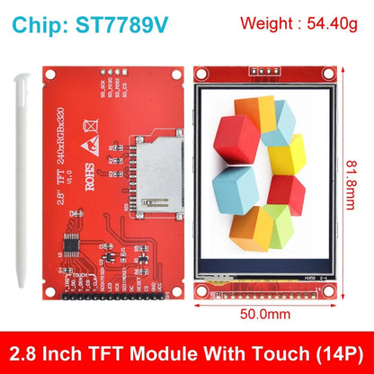 TZT 240x320 2.8" SPI TFT LCD Touch Panel Serial Port Module ILI9341 / ST7789V 2.8 Inch SPI Serial Display With/Without Touch