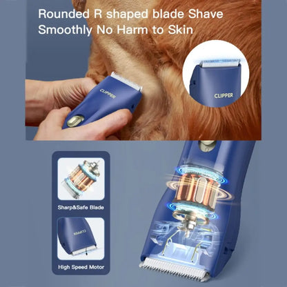 Professional Pet Electric Hair Clippers Waterproof USB Charging Dog Hair Clipper Silent Cat Grooming Clippers for Cats and Dogs