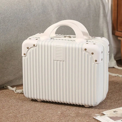 14-inch Lightweight Mini Travel Suitcase Cosmetic Box Waterproof Hand Luggage Organizer Makeup Case Portable Small Boarding Case