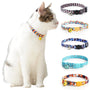 Cute Cat Weaving Necklace with Small Bell Design, Anti-Suffocation Cat Collar Adjustable 15-30cm Comfortable Soft nylon material