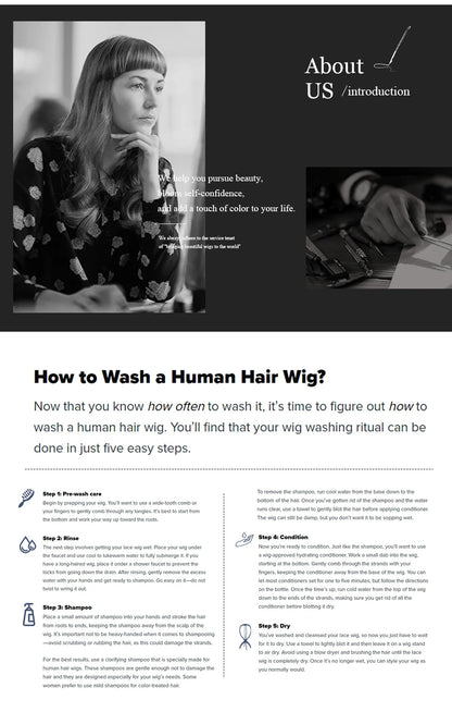 100% Remy Human Hair Wigs, Ombre Blonde Short Bob Pixie Cut Machine Made Wig with Bangs, Human Hair Natural Layered Wigs for Women