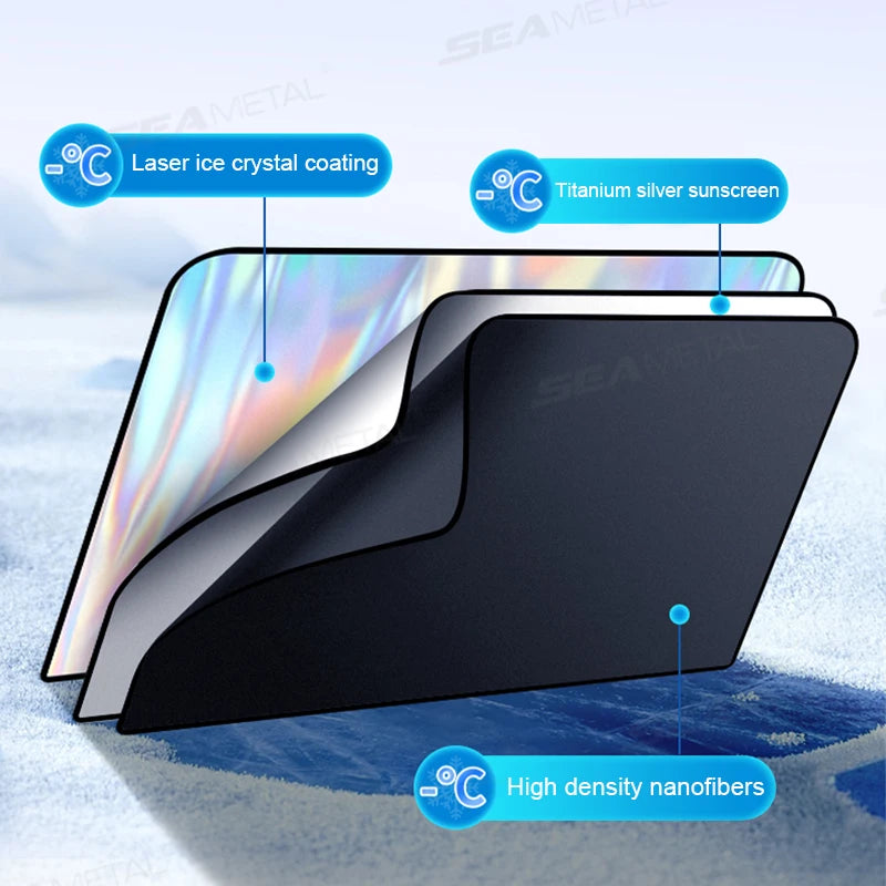SEAMETAL Magnet Car Side Window Curtain Summer Cooling Car Sunshades UV Protector for Front/Back Window Car Styling Accessories