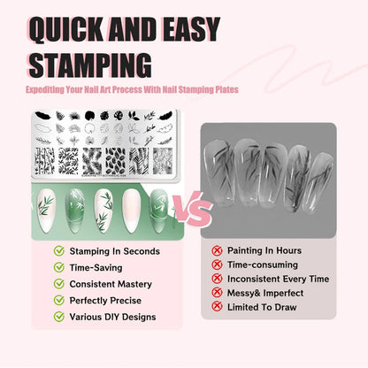 BORN PRETTY Bridal Lace Nail Art Templates Butterfly Flower Leaves Geometry Stamping Plates DIY Image Printing Stencil Tools